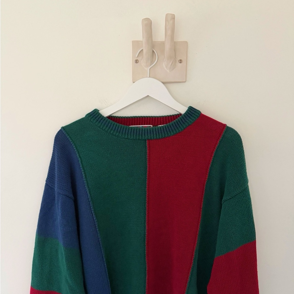 Vintage GK Colorblock Knit in Red and Green